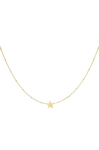 Jurawel Halskette mit Stern - Edelstahl Halskette für Damen Mädchen, mit/ohne Zirkonia, Silber Gold, allergenfrei & hautverträglich von Jurawel