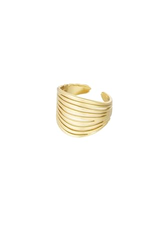 Jurawel Ring mit durchsichtigen Linien - Edelstahl Ring für Damen Mädchen, mit/ohne Zirkonia, Silber Gold, allergenfrei & hautverträglich von Jurawel