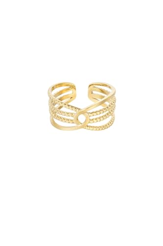 Jurawel Ring mit verschlungener Schlaufe - Edelstahl Ring für Damen Mädchen, mit/ohne Zirkonia, Silber Gold, allergenfrei & hautverträglich von Jurawel