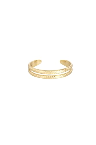 Jurawel Ring mit zwei geflochtenen Bändern - Edelstahl Ring für Damen Mädchen, mit/ohne Zirkonia, Silber Gold, allergenfrei & hautverträglich von Jurawel