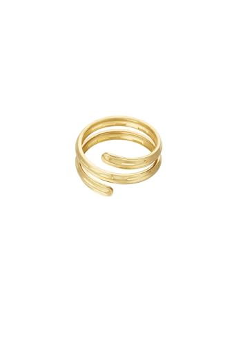 Jurawel Ring spiralförmig - Edelstahl Ring für Damen Mädchen, mit/ohne Zirkonia, Silber Gold, allergenfrei & hautverträglich von Jurawel