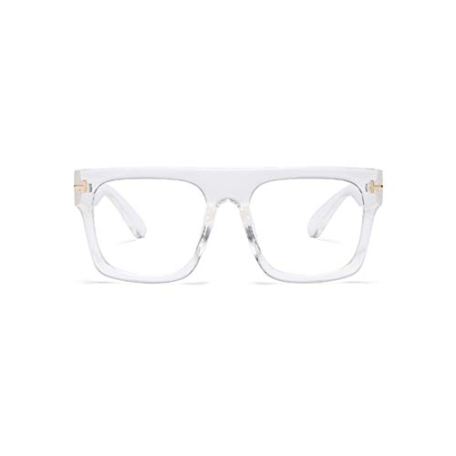 Jurchio Unisex Klassische Brille für Herren und Damen | Platz Brillengestell im Vintage-Look | (Durchsichtig（Blaulichtfilter Brille）) von Jurchio