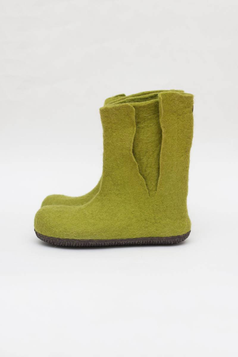 Filz-Booties Für Damen in Gelbgrün - Perfekte Outdoor-Schuhe Den Winter von JurgaFeltLife