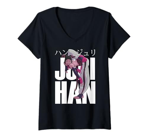 Damen Juri Han Charakter für Gamer Spieler Liebhaber Spiel T-Shirt mit V-Ausschnitt Damen Juri Han Charakter für Gamer Spieler Liebhaber Spiel T-Shirt mit V-Ausschnitt von Juri Han Character for Gamer Player Lover Game