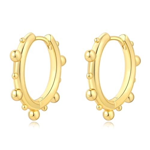 Jurikko Goldene Kreolen für Damen, trendig, 14 Karat vergoldet, hypoallergen, leichte Ohrringe für den täglichen Gebrauch, Schmuckgeschenk Jurikko Goldene Kreolen für Damen, trendig, 14 Karat vergoldet, hypoallergen, leichte Ohrringe für den täglichen Gebrauch, Schmuckgeschenk von Jurikko