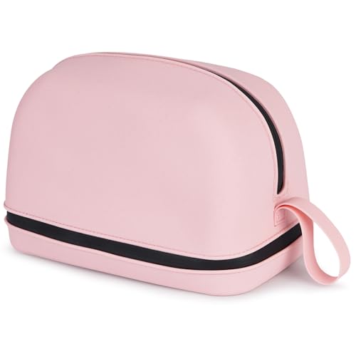 JurwheeR Make-up-Tasche, große Kapazität, tragbare Reise-Kosmetiktasche, weiches Silikon, wasserdicht, Make-up-Organizer, waschbar, für Damen, mit Griff und Trennwand, Pink, Kosmetiktasche mit großem JurwheeR Make-up-Tasche, große Kapazität, tragbare Reise-Kosmetiktasche, weiches Silikon, wasserdicht, Make-up-Organizer, waschbar, für Damen, mit Griff und Trennwand, Pink, Kosmetiktasche mit großem von JurwheeR