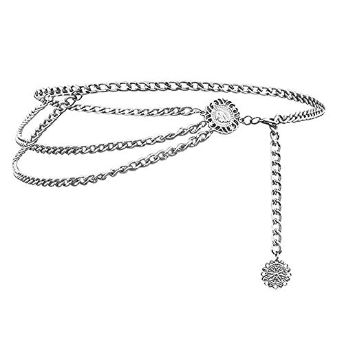 Jurxy Körper Bauch Taille Kette S Größe Bikini Strand Körperkette Multilayer Bauchgürtel Bauchkette Legierung Taille Kette für Frauen - Silber Stil 1 von Jurxy