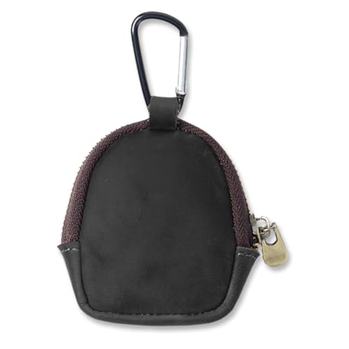 Leder Hängetasche Organizer für Münzen Schlüsseltasche Schlüsseletui Münzbeutel Schlüssel (3.3"x3"x1") mit Reißverschluss - Schwarz von Jurxy