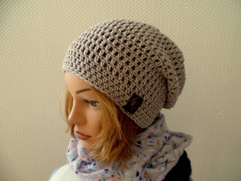 Sommerbeanie-Baumwolle "Hanna", Sommerslouch, Sommerbeanie Damen, Farbwunsch von JusaJo