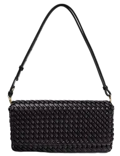 Gewebte Halbmond-Hobo-Tasche für Damen, trendiges PU-Leder, Unterarm-Umhängetasche, niedlich, Crossbody-Tasche, Tragegriff oben, 2025, Schwarz, Einheitsgröße Gewebte Halbmond-Hobo-Tasche für Damen, trendiges PU-Leder, Unterarm-Umhängetasche, niedlich, Crossbody-Tasche, Tragegriff oben, 2025, Schwarz, Einheitsgröße von Jusavie