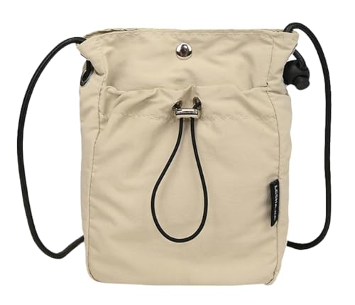 Slouchy Nylon Crossbody Geldbörsen Frauen Trendy Halbmond Crossbody Geldbörse Unterarm Schultertasche Kleine Reise Hobo Handtasche 2025, Beige Weiß, Einheitsgröße von Jusavie