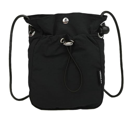 Slouchy Nylon Crossbody Geldbörsen Frauen Trendy Halbmond Crossbody Geldbörse Unterarm Schultertasche Kleine Reise Hobo Handtasche 2025, Schwarz, Einheitsgröße von Jusavie