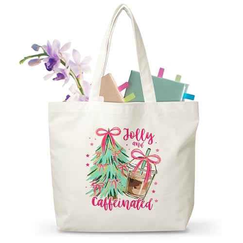 JUSITAKEET Weihnachtstasche, wiederverwendbare Weihnachtsgeschenktasche für Damen und Herren, Kaffee-Canvas-Tragetaschen für den Winterurlaub, Lebensmitteleinkaufstaschen, 08 JUSITAKEET Weihnachtstasche, wiederverwendbare Weihnachtsgeschenktasche für Damen und Herren, Kaffee-Canvas-Tragetaschen für den Winterurlaub, Lebensmitteleinkaufstaschen, 08 von Jusitakeet