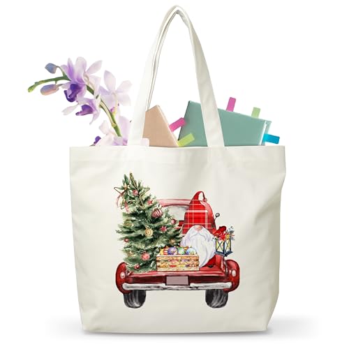 JUSITAKEET Weihnachtstasche, wiederverwendbare Weihnachtsgeschenktasche für Damen und Herren, Zwergen-Truck, Segeltuch-Tragetaschen für Winterurlaub, Lebensmitteleinkaufstaschen, 05 JUSITAKEET Weihnachtstasche, wiederverwendbare Weihnachtsgeschenktasche für Damen und Herren, Zwergen-Truck, Segeltuch-Tragetaschen für Winterurlaub, Lebensmitteleinkaufstaschen, 05 von Jusitakeet