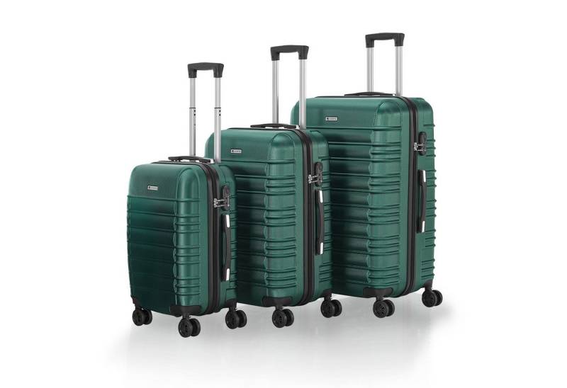 Juskys Trolleyset Rom, 4 Rollen, (3 tlg., 3-teilig), Aluminium, Rollen, Innenfutter, Ergonomische Griffe, 3er Set von Juskys