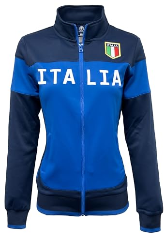 Just 4 Kicks Damen Italia Full Zip Track Jacket Italia Warm-Up Jacke, Blau, Small von Just 4 Kicks