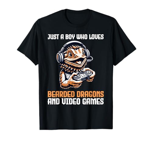 Just A Boy Who Loves Bearded Dragons And Video Games Gamer T-Shirt Just A Boy Who Loves Bearded Dragons And Video Games Gamer T-Shirt von Just A Boy Who Loves Bearded Dragons Apparel