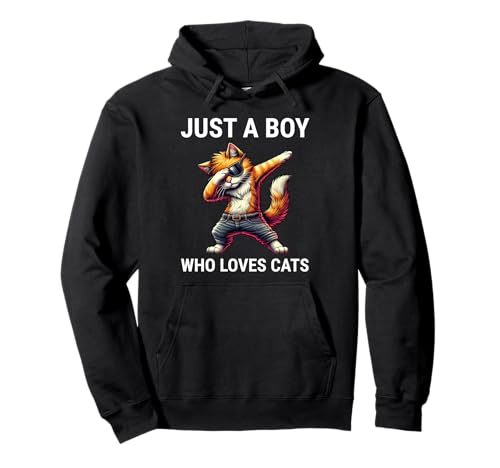Just A Boy Who Loves Cats Cute Cat Dabbing Pullover Hoodie von Just A Boy Who Loves Cats Cute Kitten Apparel