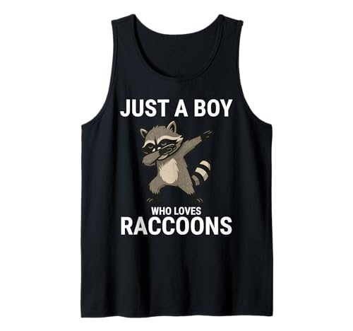 Herren Just A Boy Who Loves Raccoons Cute Raccoon Dabbing Tank Top von Just A Boy Who Loves Raccoons Cute Raccoon Apparel
