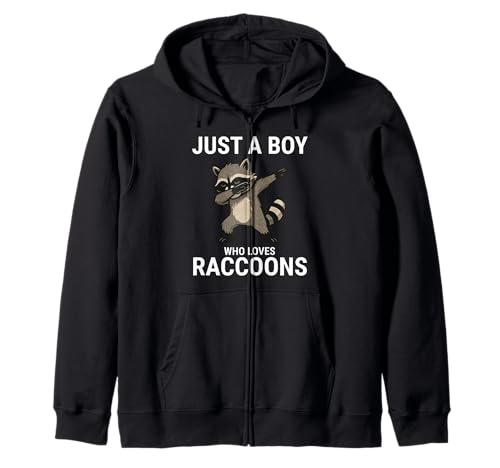 Just A Boy Who Loves Raccoons Cute Raccoon Dabbing Kapuzenjacke von Just A Boy Who Loves Raccoons Cute Raccoon Apparel
