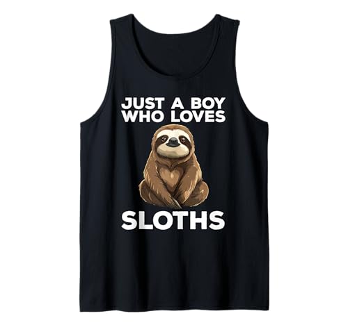 Herren Just A Boy Who Loves Sloths Cute Sloth Tank Top von Just A Boy Who Loves Sloths Cute Sloth Apparel