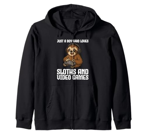 Just A Boy Who Loves Sloths and Video Games Gamer Kapuzenjacke von Just A Boy Who Loves Sloths Video Games Apparel