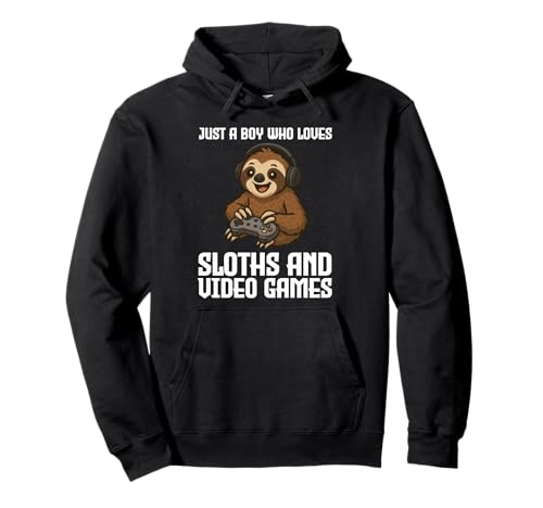Just A Boy Who Loves Sloths and Video Games Gamer Pullover Hoodie von Just A Boy Who Loves Sloths Video Games Apparel
