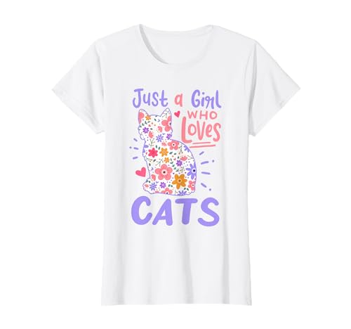 Cat Just A Girl Who Loves Cats Geschenk für Katzenliebhaber T-Shirt Cat Just A Girl Who Loves Cats Geschenk für Katzenliebhaber T-Shirt von Just A Girl Who Loves Cats