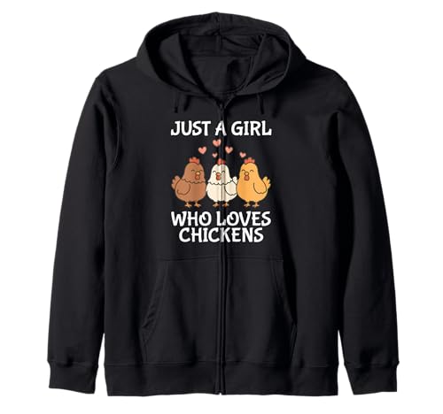 Just A Girl Who Loves Chickens Cute Chicken Kapuzenjacke Just A Girl Who Loves Chickens Cute Chicken Kapuzenjacke von Just A Girl Who Loves Chickens Chicken Apparel