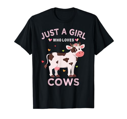 Kuh-Liebhaber-Geschenk im Retro-Stil, nur ein Mädchen, das Kühe liebt T-Shirt Kuh-Liebhaber-Geschenk im Retro-Stil, nur ein Mädchen, das Kühe liebt T-Shirt von Just A Girl Who Loves Cows Gifts