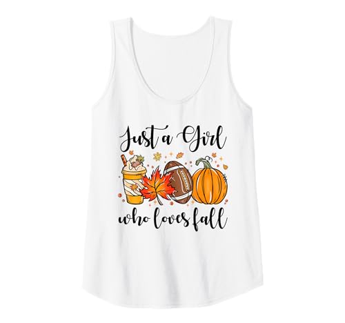 Damen Just A Girl Who Loves Herbst Fußball Kürbis Cozy Autumn Leaf Tank Top Damen Just A Girl Who Loves Herbst Fußball Kürbis Cozy Autumn Leaf Tank Top von Just A Girl Who Loves Fall Football Pumpkin Autumn