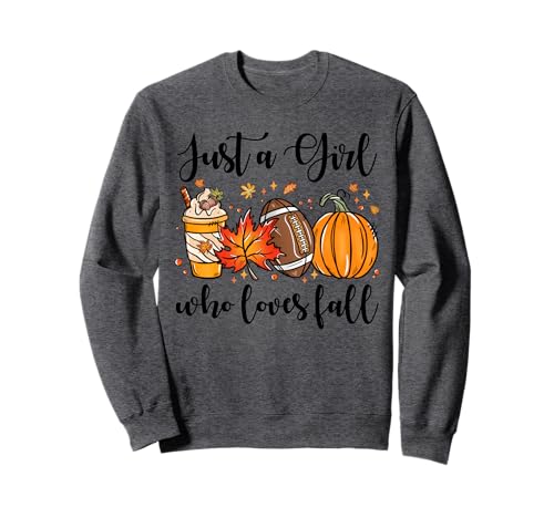 Just A Girl Who Loves Herbst Fußball Kürbis Cozy Autumn Leaf Sweatshirt Just A Girl Who Loves Herbst Fußball Kürbis Cozy Autumn Leaf Sweatshirt von Just A Girl Who Loves Fall Football Pumpkin Autumn