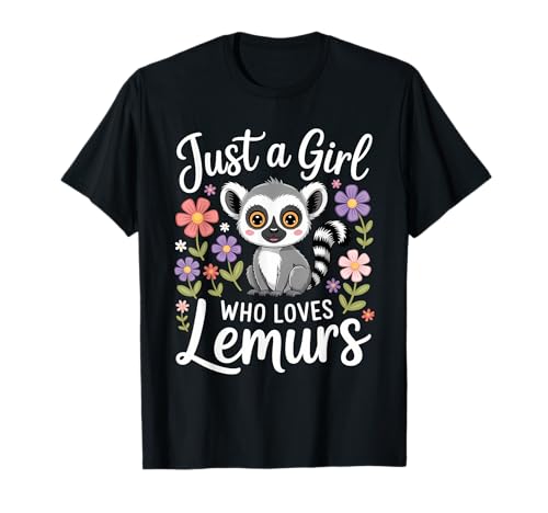 Nur EIN Mädchen, das Lemurs Kids liebt T-Shirt von Just A Girl Who Loves Lemurs Cute Lemur Design