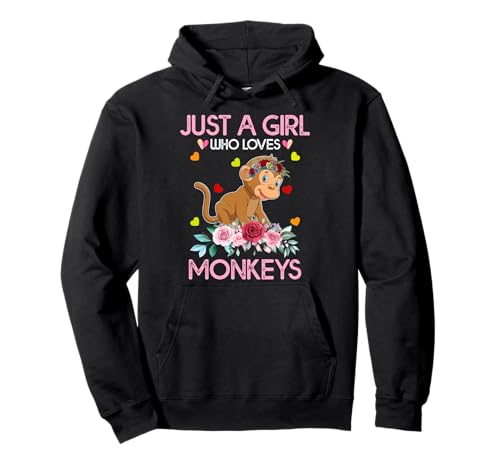 Affen-T-Shirt für Damen, Kinder, Just A Girl Who Loves Monkeys Pullover Hoodie Affen-T-Shirt für Damen, Kinder, Just A Girl Who Loves Monkeys Pullover Hoodie von Just A Girl Who Loves Monkeys Tee Gifts