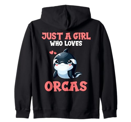 Orca Shirt für Mädchen Orca Kostüm für Mädchen, die Orcas lieben Kapuzenjacke Orca Shirt für Mädchen Orca Kostüm für Mädchen, die Orcas lieben Kapuzenjacke von Just A Girl Who Loves Orcas Animal
