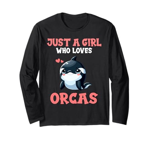 Orca Shirt für Mädchen Orca Kostüm für Mädchen, die Orcas lieben Langarmshirt Orca Shirt für Mädchen Orca Kostüm für Mädchen, die Orcas lieben Langarmshirt von Just A Girl Who Loves Orcas Animal