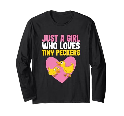 Lustiger Hühnerbauer, nur EIN Mädchen, das kleine Schwänze liebt Langarmshirt Lustiger Hühnerbauer, nur EIN Mädchen, das kleine Schwänze liebt Langarmshirt von Just A Girl Who Loves Tiny Peckers Chicken Gift