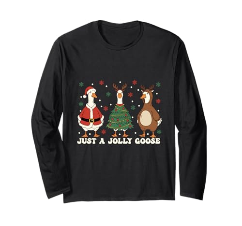 Merry Goosemas Christmas Just A Jolly Goose Herren Damen Kinder Langarmshirt von Just A Jolly Goose Matching Family Christmas