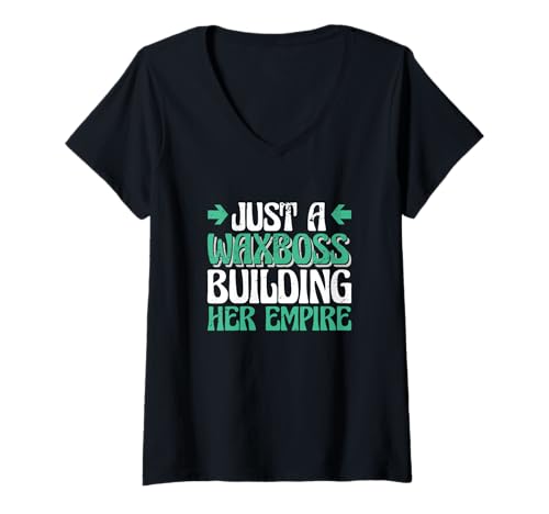 Damen Nur eine Wachsbossin, die Ihr Imperium aufbaut Wachsende Kosmetikerin T-Shirt mit V-Ausschnitt Damen Nur eine Wachsbossin, die Ihr Imperium aufbaut Wachsende Kosmetikerin T-Shirt mit V-Ausschnitt von Just A Waxboss Building Her Empire Gift