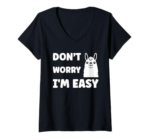 Damen Inappropriate Not Picky Funny Ask Don't Worry I'm Easy T-Shirt mit V-Ausschnitt Damen Inappropriate Not Picky Funny Ask Don't Worry I'm Easy T-Shirt mit V-Ausschnitt von Just Ask Funny Joke quote picky