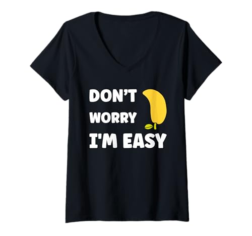 Damen Inappropriate Not Picky Funny Ask Don't Worry I'm Easy T-Shirt mit V-Ausschnitt Damen Inappropriate Not Picky Funny Ask Don't Worry I'm Easy T-Shirt mit V-Ausschnitt von Just Ask Funny Joke quote picky