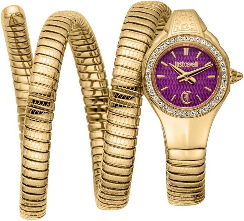Just Cavalli Time Quarzuhr Signature Snake JC1L355M0035, Armbanduhr, Damenuhr, Edelstahlarmband, analog, Kristallsteine von Just Cavalli Time