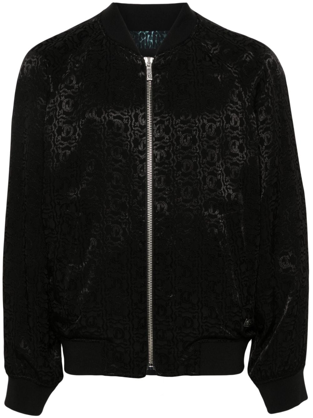 Just Cavalli Bomberjacke mit Jacquard-Logo - Schwarz von Just Cavalli