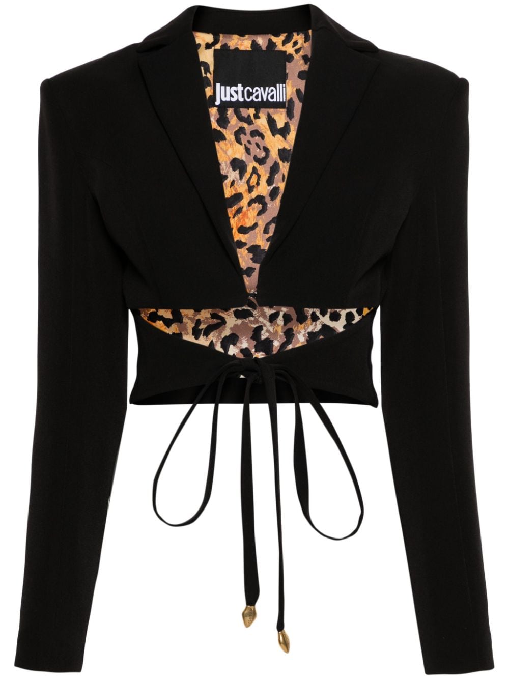 Just Cavalli Cropped-Blazer mit Cut-Outs - Schwarz von Just Cavalli