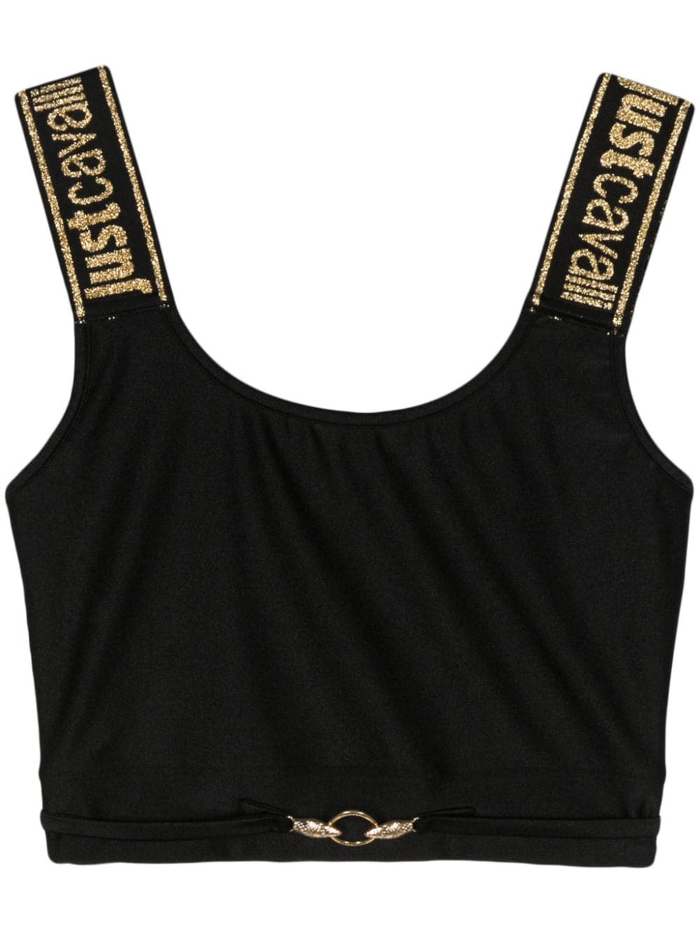 Just Cavalli Cropped-Top mit Logo-Schild - Schwarz von Just Cavalli