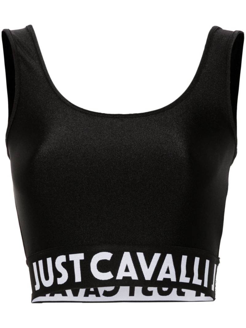 Just Cavalli Cropped-Top mit Logo - Schwarz von Just Cavalli