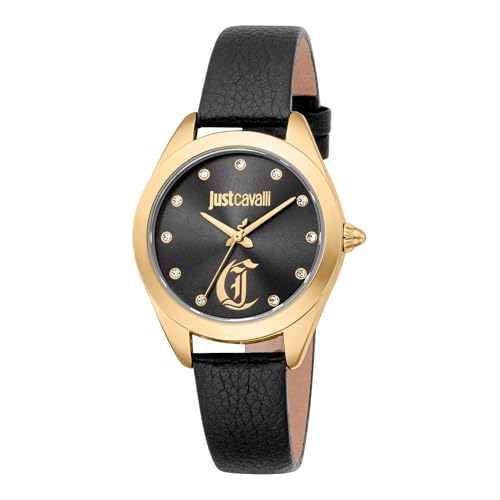 Just Cavalli Damen Analog Quarz Uhr mit Leder Armband JC1L309L0025 von Just Cavalli