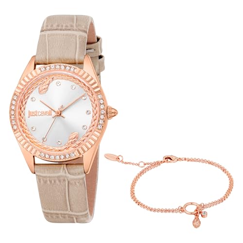Just Cavalli Damen Analog Quarz Uhr mit Leder Armband JC1L361L0035 von Just Cavalli