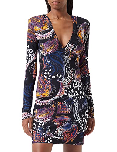 Just Cavalli Damen Kleid, 860s Black Multicolor, 36 von Just Cavalli