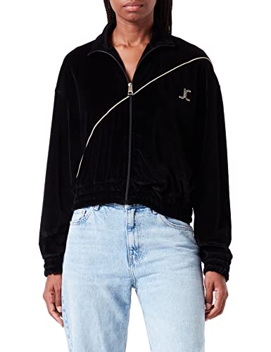 Just Cavalli Damen Reißverschluss Sweatshirt, 900 Black, L von Just Cavalli